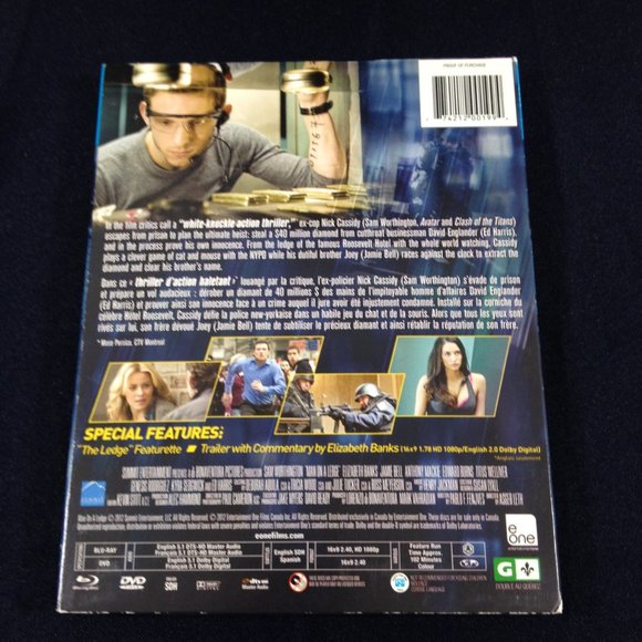 Man on a Ledge -2012 - LE Temps D'un Vol - Blu ray Combo Pack - DVD - New - Picture 2 of 6